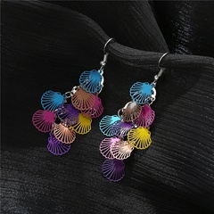 Colorful Shell Butterfly Sequins Long Women's Earrings Affordable Luxury Fashion Design Cold Style European and American Style Exaggerated Earrings