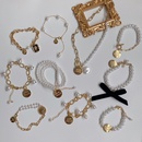 retro metal imitation pearl person head round brand bracelet necklace elegant braceletpicture13
