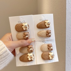 Horquilla coreana simple paño de fieltro oso bb clip horquilla linda