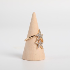 elegant double-star five-pointed star copper ring with the same ring style wholesale