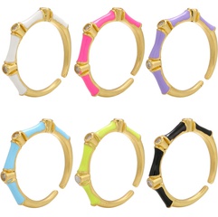 Women's Korean-Style Fashionable Drip Ring, Adjustable round Diamond-Embedded Cross-Border DIY Ornament Accessories