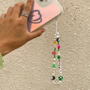 imitation pearl soft ceramic woven beaded mobile phone chain multielement tai chi colored glaze flower lanyardpicture10