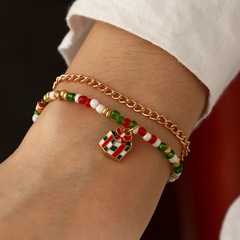 Naizhu European and American Christmas Small Jewelry Holiday Atmosphere Chain Bead Bracelet Cute Cartoon Drip Bracelet