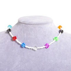 Europäische und amerikanische Modereisperlenkette handgemachte Perlenacrylfarbesieb kreative Halskette