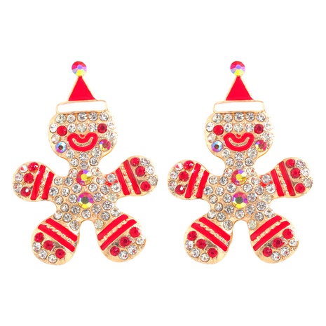 Christmas Festival Cartoon Character Earrings Alloy Diamond Shiny Earrings Fashionable Female Fashion Earrings Personal Accessories's discount tags