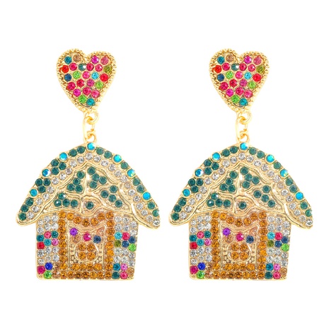 creative earrings alloy diamond-studded shiny women's earrings small house women's fashion earrings's discount tags