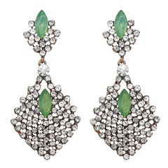 European and American new style all-match alloy rhinestone-studded geometric retro earrings accessories wholesale