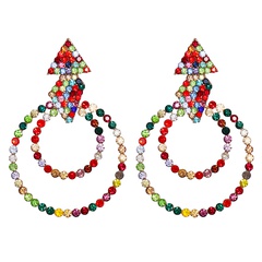 European and American new geometric earrings alloy diamond earrings jewelry cross-border