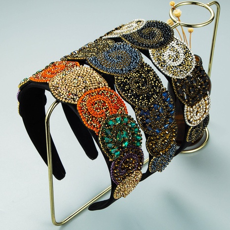 Diadema de diamantes de imitación de color de tendencia de moda, accesorios para el cabello de ancho de lujo para mujer al por mayor's discount tags