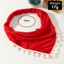 Red triangle scarf with hair ball headbandpicture12