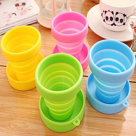 Candy Color Portable Outdoor Sports Telescopic Mouthwash Cup Travel Silicone Folding Cup Drinking Cup's discount tags