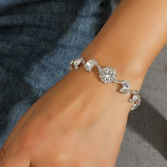 Fashion geometric splicing shape rhinestone alloy bracelet