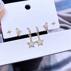 fashion earrings set female simple and exquisite zircon shell star earrings cross-border jewelry wholesale