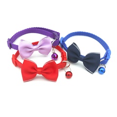 casual style solid color bow collar bell collar cat collar general small dog collar wholesale