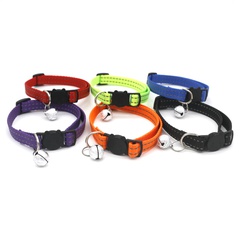 Cross-border pet supplies wholesale pet reflective bell safety buckle reflective wire dog cat collar