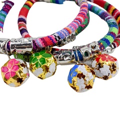 Cross-border pet dog cat collar collar ethnic style colorful rope braided with bells Bohemia pet supplies