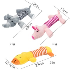 wholesale cartoon long piggy dog vocal toy long elephant plush pet toy