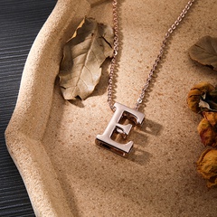 Simple letter E brass material sweater chain