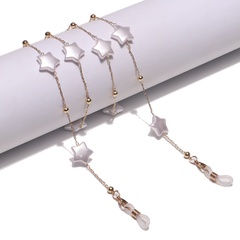 new five-star pearl gold glasses chain clip bead sunglasses anti-lost anti-drop glasses lanyard