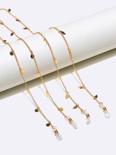 two-piece glasses chain leaf disc gold glasses rope mask chain