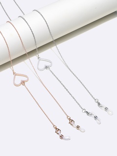 chaîne de lunettes en deux parties coeur de pêche lunettes de perles chaîne de masque de corde