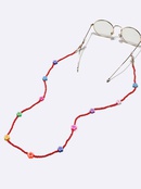 fashion soft pottery flower red rice bead glasses chain glasses rope mask chainpicture8