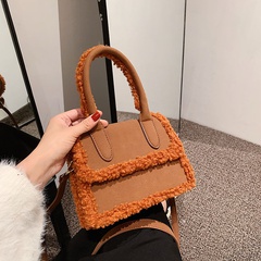 2021 autumn and winter new fashion lambswool frosted bag handbag shoulder messenger female bag