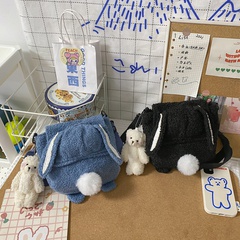 Japanese and Korean cute plush rabbit one-shoulder 2021 new student girly cute pet messenger bag