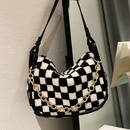 Autumn and winter plush handbags 2021 new fashion checkerboard single shoulder messenger chain big bagpicture20