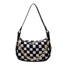Autumn and winter plush handbags 2021 new fashion checkerboard single shoulder messenger chain big bagpicture19