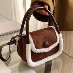 fashion plush handbag female autumn and winter 2021 new trendy one-shoulder messenger bag