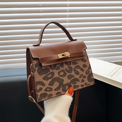 fashion leopard sense portable geometric messenger bag's discount tags