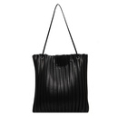 fashion soft leather simple largecapacity fold striped portable tote bagpicture21