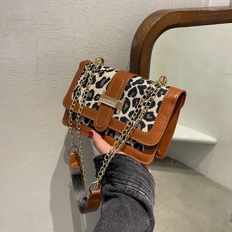 new fashion foreign style leopard chain messenger portable small bag's discount tags