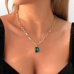 simple chain glass diamond necklace