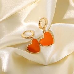 orange drop oil love pendant earrings geometric earrings jewelry