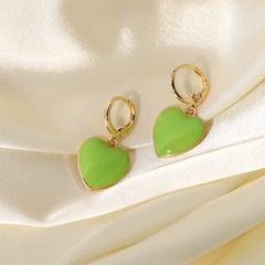 green drop oil love pendant earrings geometric earrings jewelry
