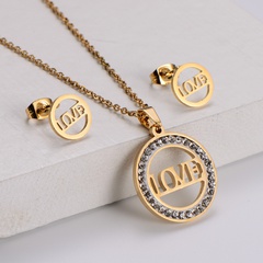 love series holiday gifts autumn new pendant gold-plated earrings set