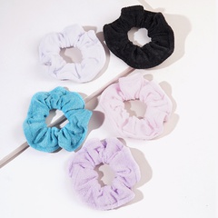 Girl cute color towel large intestine circle hair tie head rope cute towel cotton fold head rope seamless ponytail rubber band