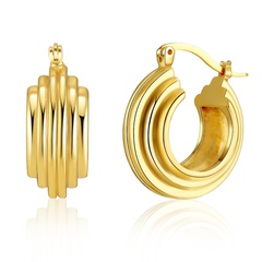 Art und Weise verkupferte 18K echtes Goldohrringe runde Reifen weibliche dicke Ohrringe Großhandel