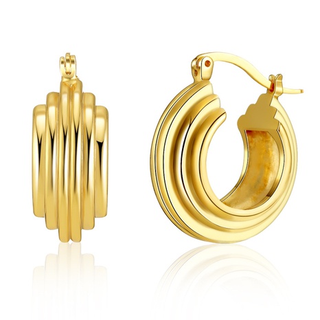 Boucles d'oreilles en or véritable plaqué cuivre 18K à la mode Boucles d'oreilles épaisses pour femmes en gros's discount tags