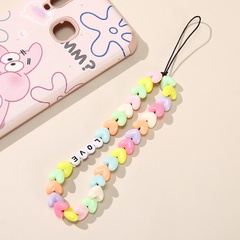 New cartoon candy color heart letter mobile phone chain butterfly star pendant anti-lost