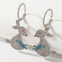 Boucles d'oreilles diamant mignon lapin mode personnalité dessin animé Jade lapin boucles d'oreilles animaux