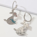 Cute Diamond Rabbit Earrings Fashion Personality Cartoon Jade Rabbit Animal Earringspicture9