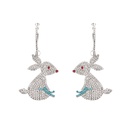 Cute Diamond Rabbit Earrings Fashion Personality Cartoon Jade Rabbit Animal Earringspicture10