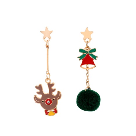 Boucles d'oreilles de Noël asymétriques en peluche à la mode Boucles d'oreilles de tempérament à la mode's discount tags