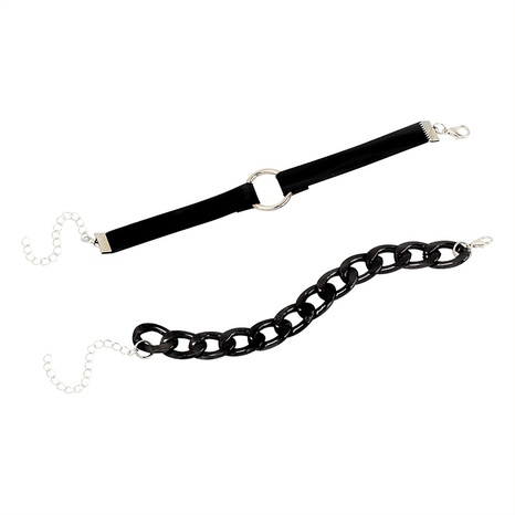 Personnalité de la mode Bracelet gothique Femme Bracelet géométrique noir en gros's discount tags