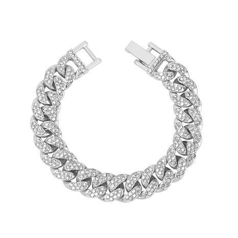 hip-hop light luxury rhinestone bracelet European and American new niche design fashion jewelry's discount tags