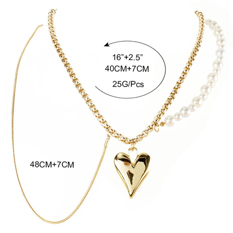 Collier pendentif coeur de pêche en alliage européen et américain collier de mode créatif féminin en gros's discount tags