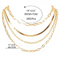 Europäische und amerikanische Strand-Mehrschichtlegierungs-Halskette Kreative einfache Schlangenketten-Halskette